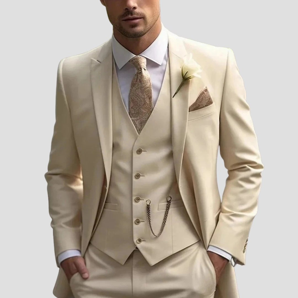 Herren Stilvoller Dreiteiliger Blazer mit Weste