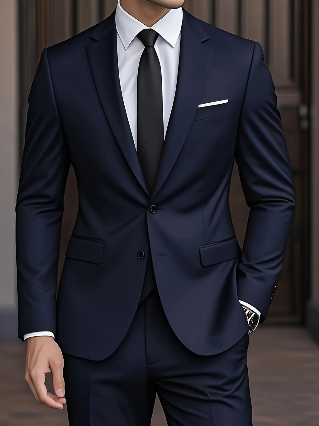 Herren Eleganter Zweiteiliger Slim-Fit Anzug