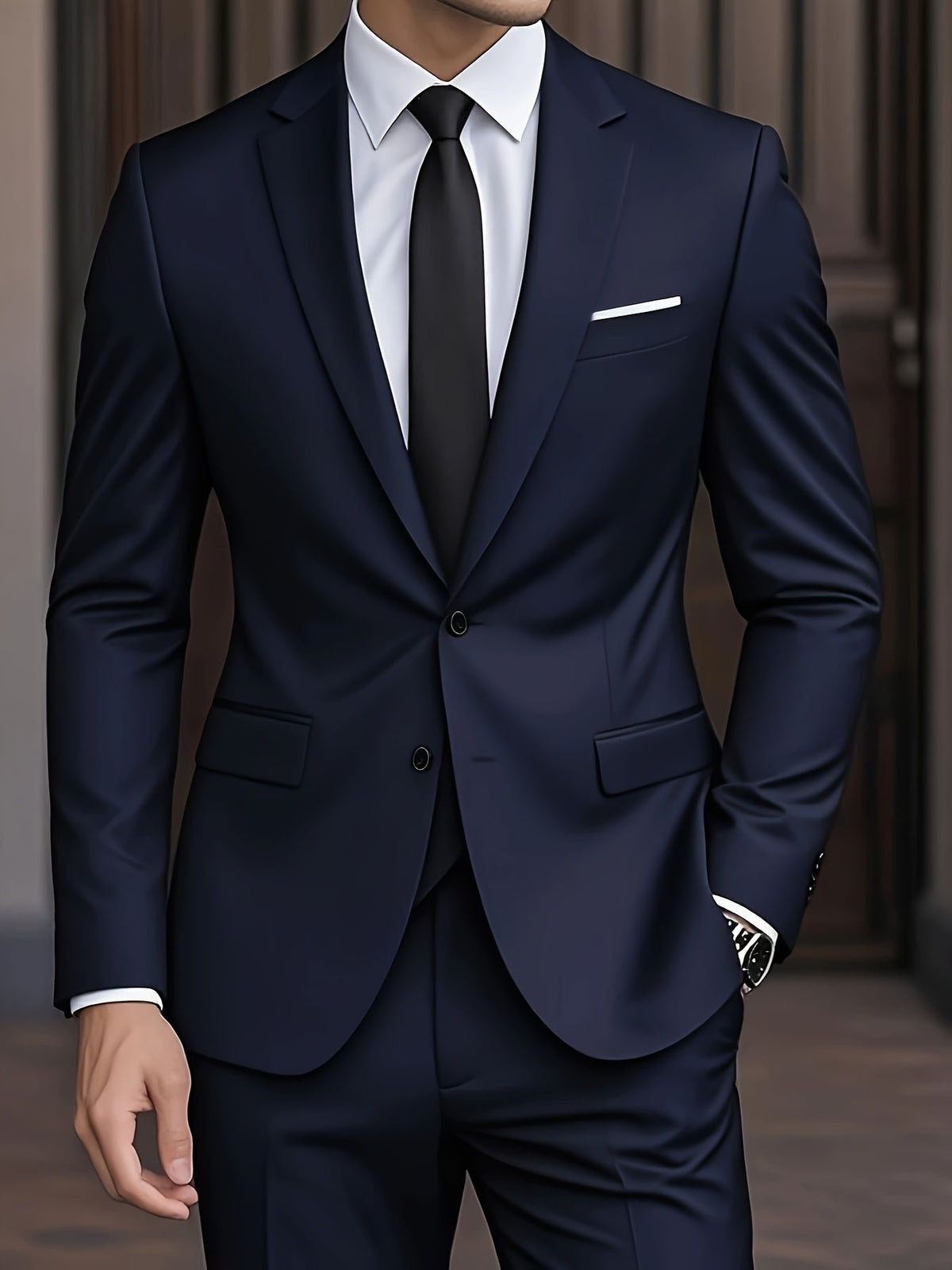 Herren Eleganter Zweiteiliger Slim-Fit Anzug