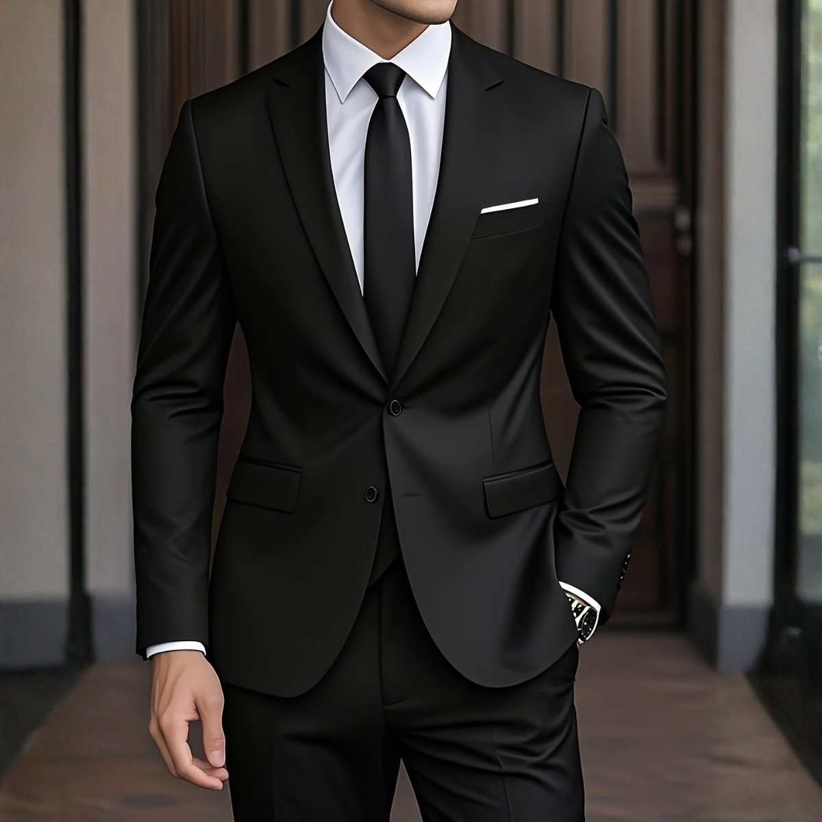 Herren Eleganter Zweiteiliger Slim-Fit Anzug
