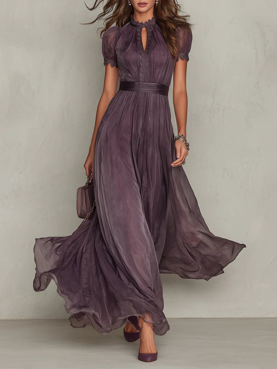 Damen Raffiniertes Abendkleid mit Spitzenbesatz