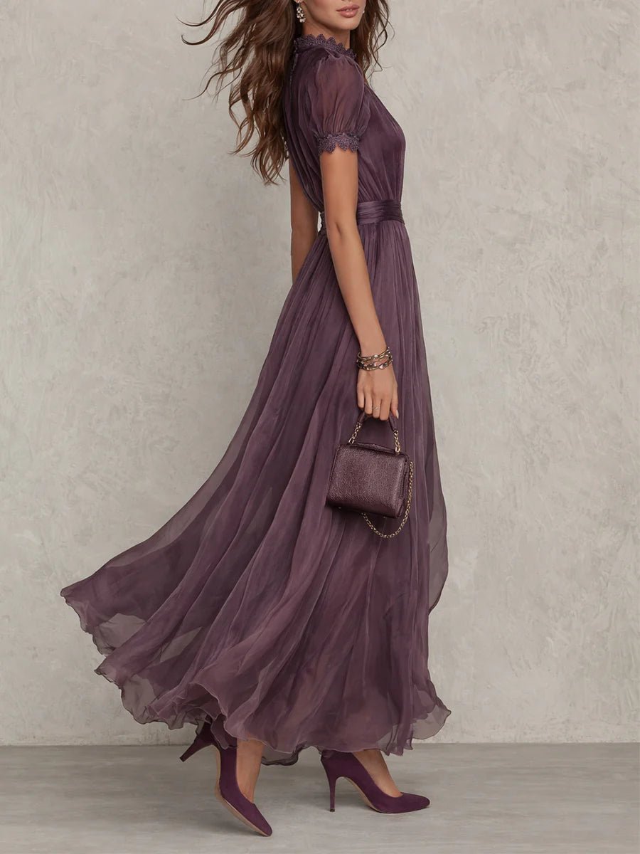 Damen Raffiniertes Abendkleid mit Spitzenbesatz