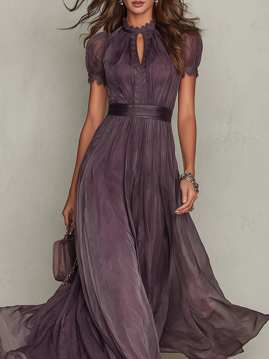 Damen Raffiniertes Abendkleid mit Spitzenbesatz
