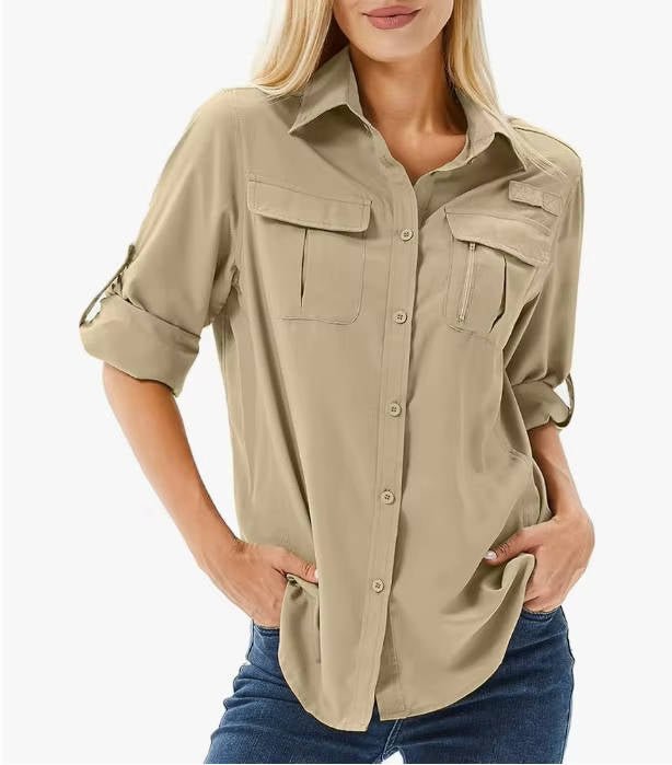 Damen Praktische Wanderbluse mit UV-Schutz