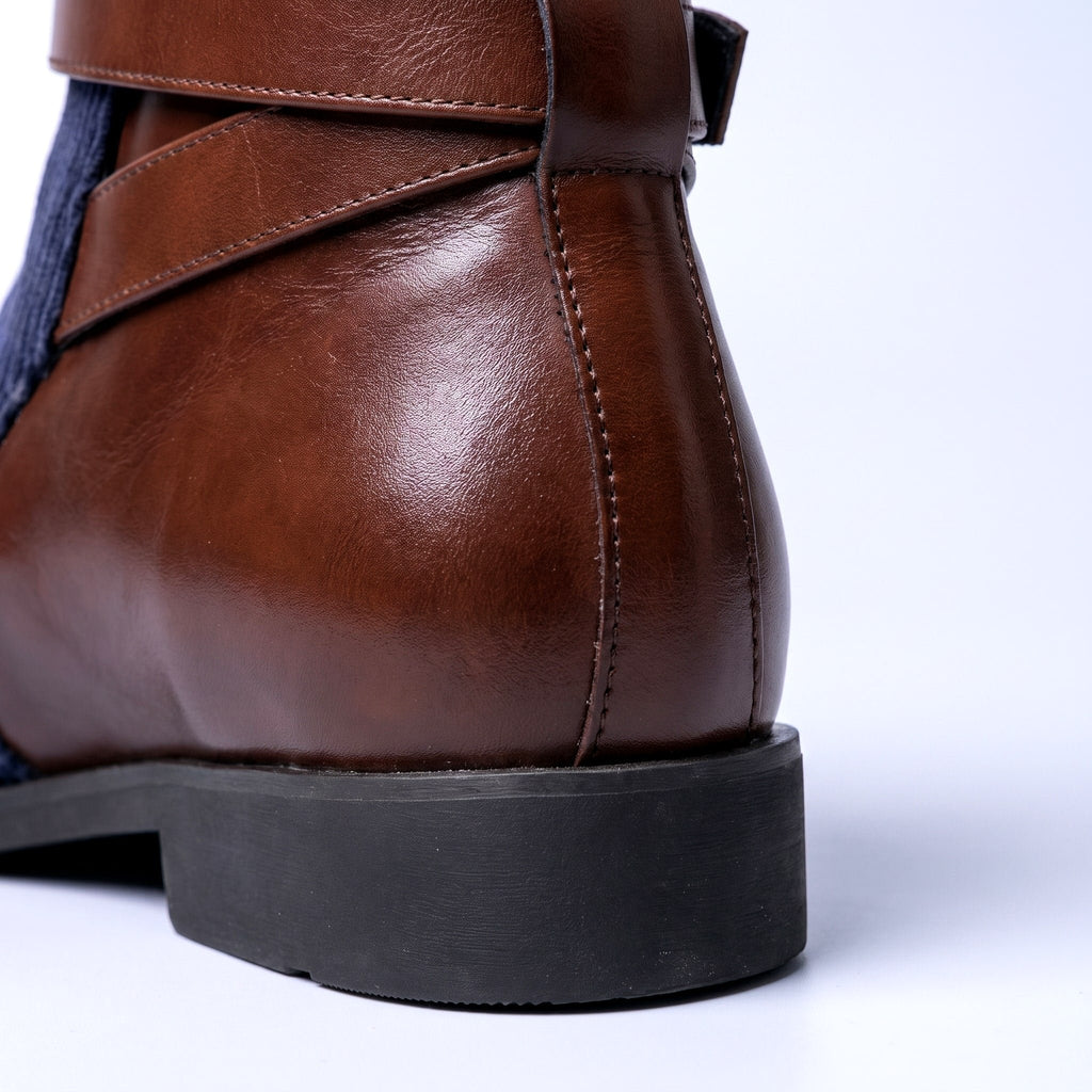 Herren Cord-Stiefeletten mit Schnallenriemen