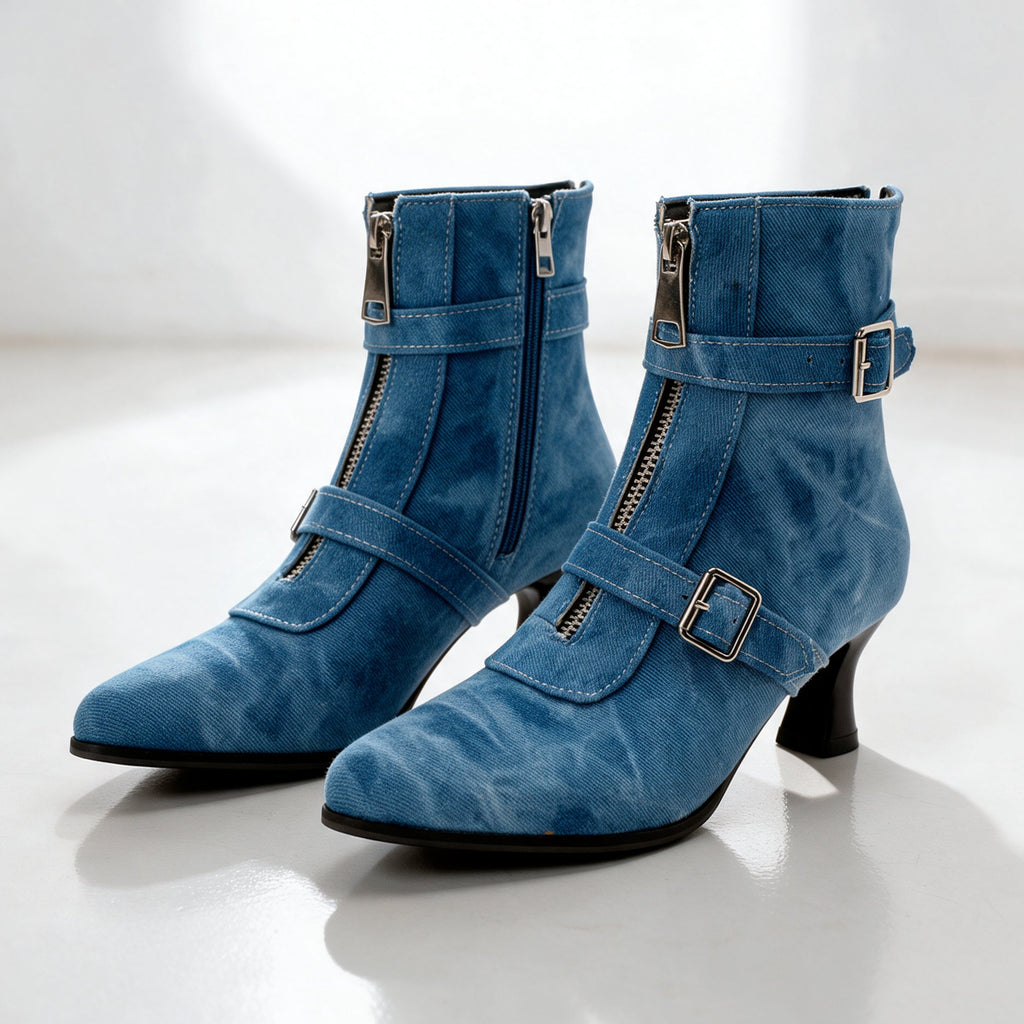 Damen Raffinierte Stiefeletten mit Schnallenriemen