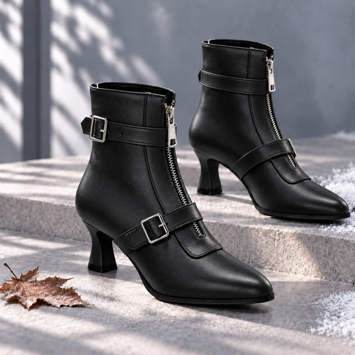 Damen Raffinierte Stiefeletten mit Schnallenriemen