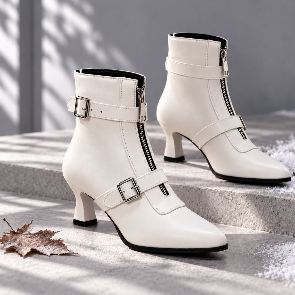 Damen Raffinierte Stiefeletten mit Schnallenriemen