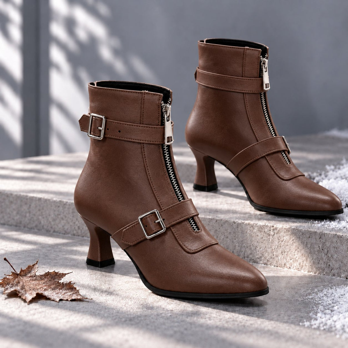 Damen Raffinierte Stiefeletten mit Schnallenriemen