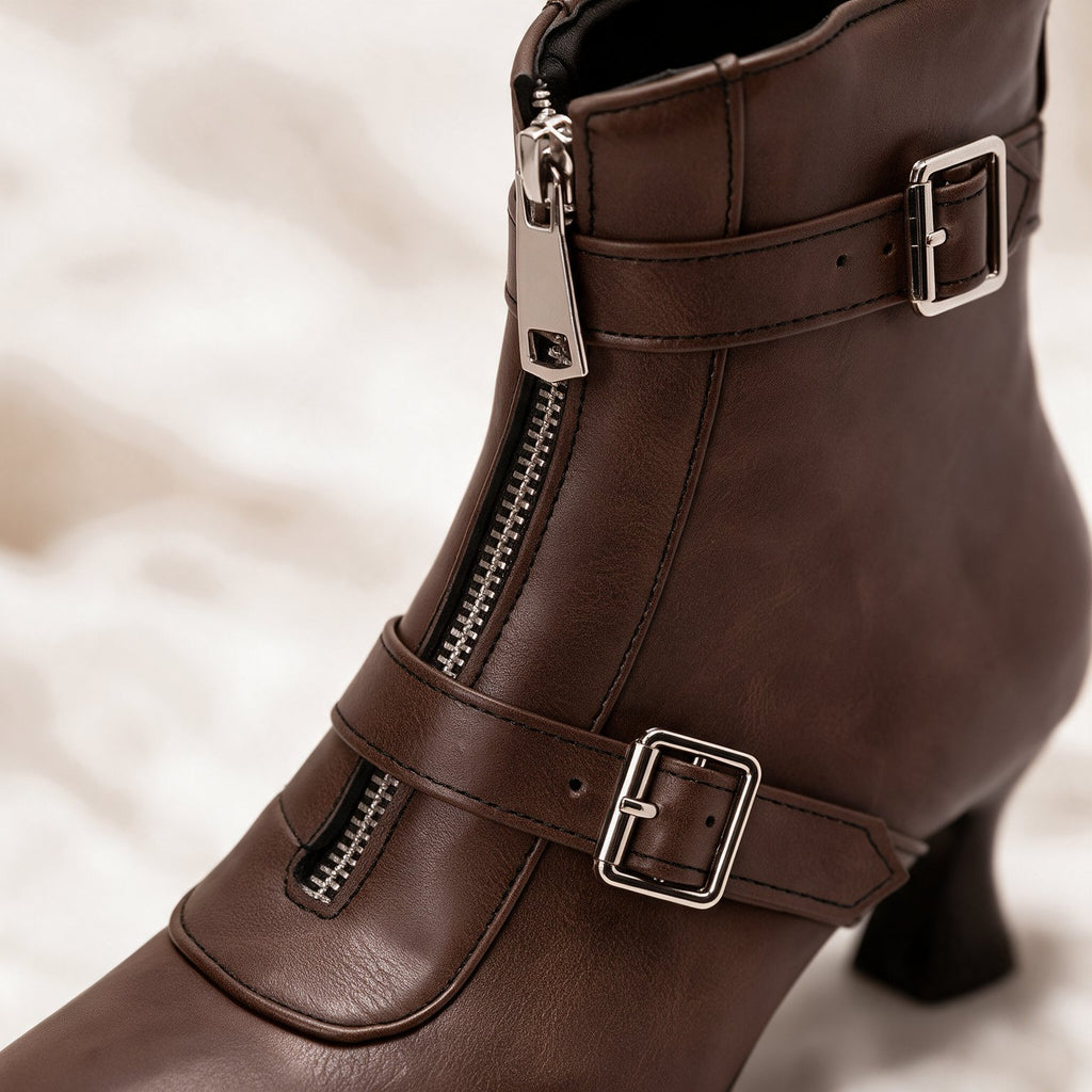 Damen Raffinierte Stiefeletten mit Schnallenriemen
