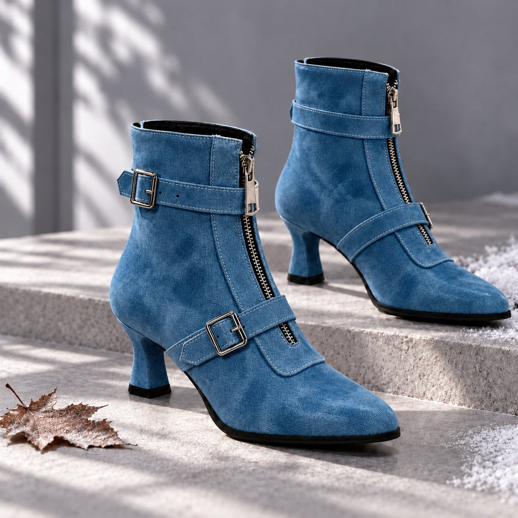 Damen Raffinierte Stiefeletten mit Schnallenriemen