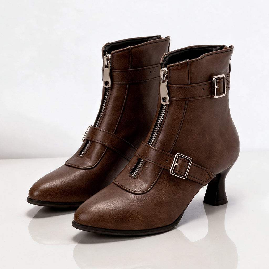 Damen Raffinierte Stiefeletten mit Schnallenriemen