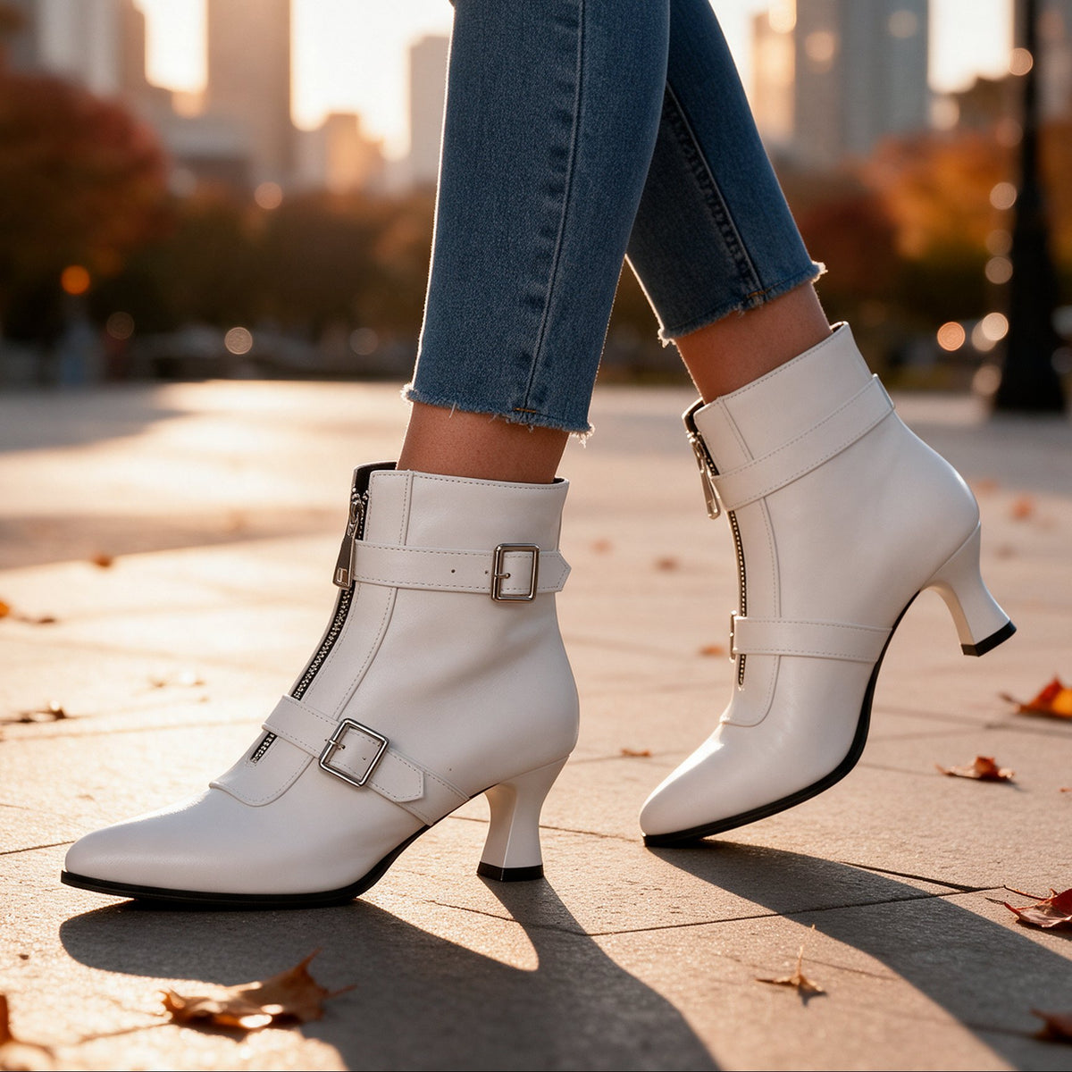 Damen Raffinierte Stiefeletten mit Schnallenriemen