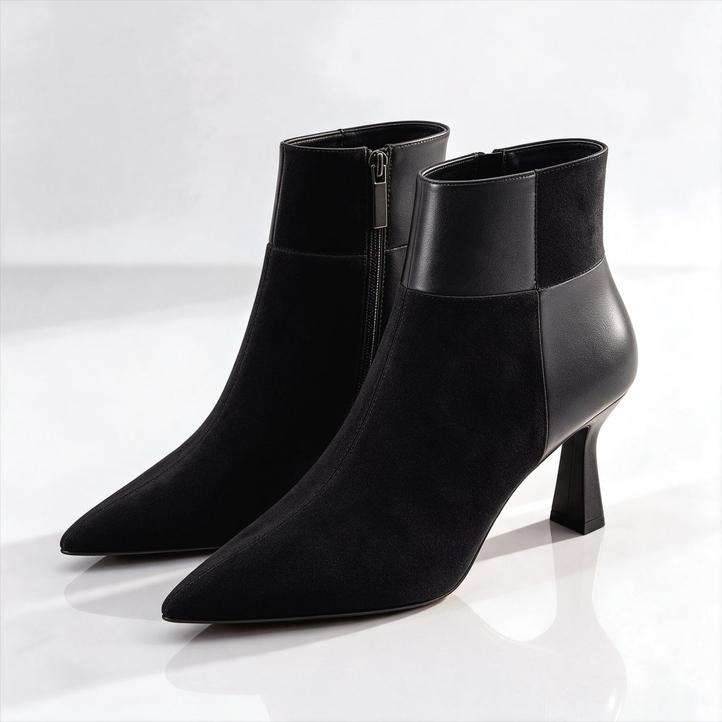 Damen Elegante Stiefeletten im Materialmix