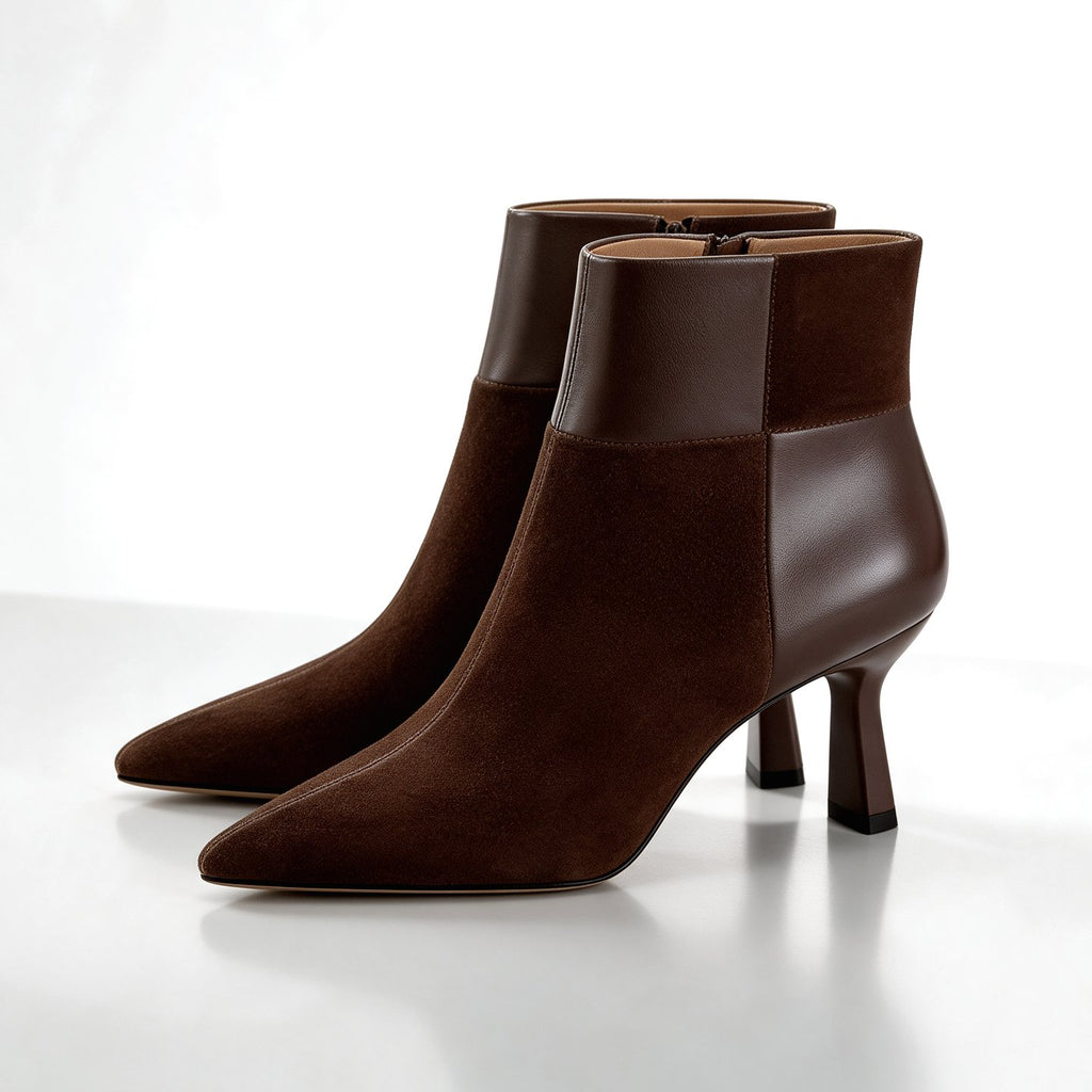 Damen Elegante Stiefeletten im Materialmix