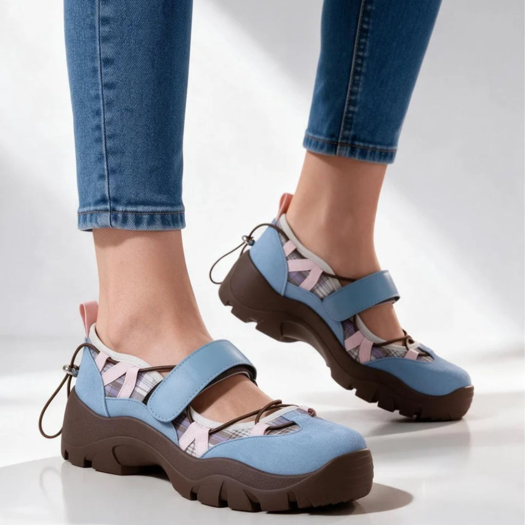 Damen Mary-Jane-Sneaker mit Plateausohle