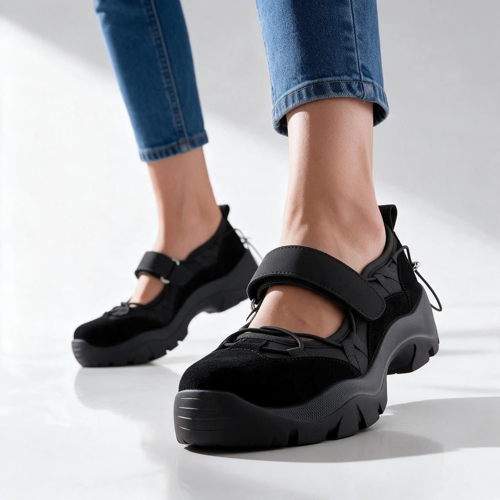 Damen Mary-Jane-Sneaker mit Plateausohle