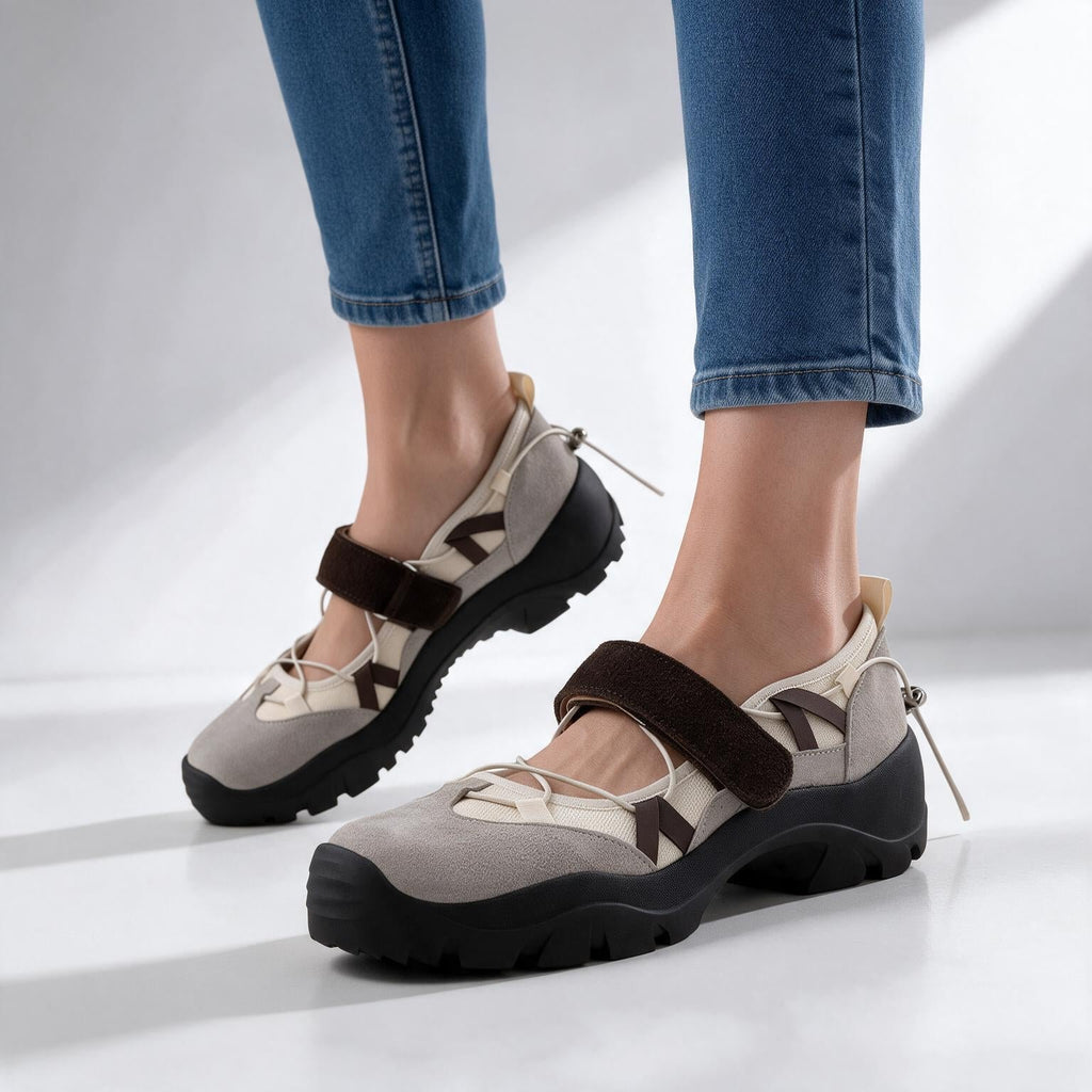 Damen Mary-Jane-Sneaker mit Plateausohle