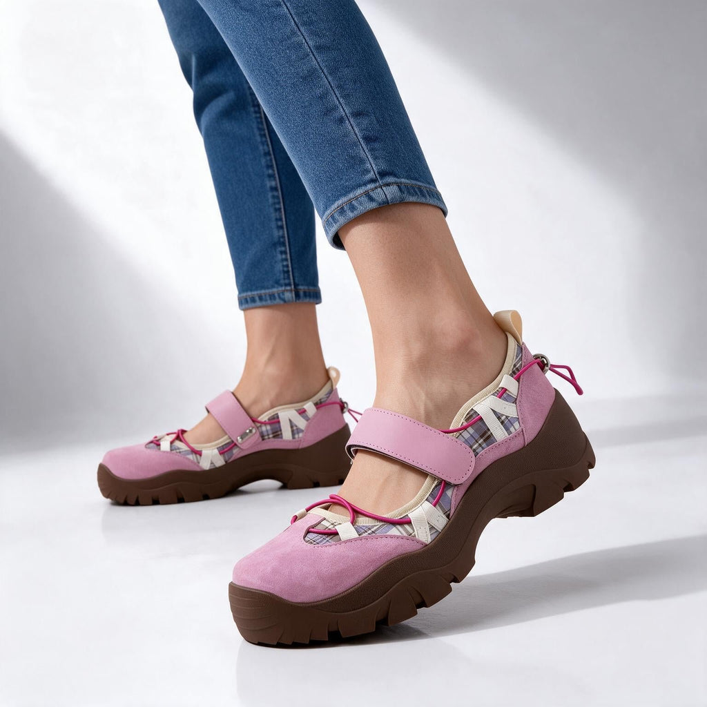 Damen Mary-Jane-Sneaker mit Plateausohle