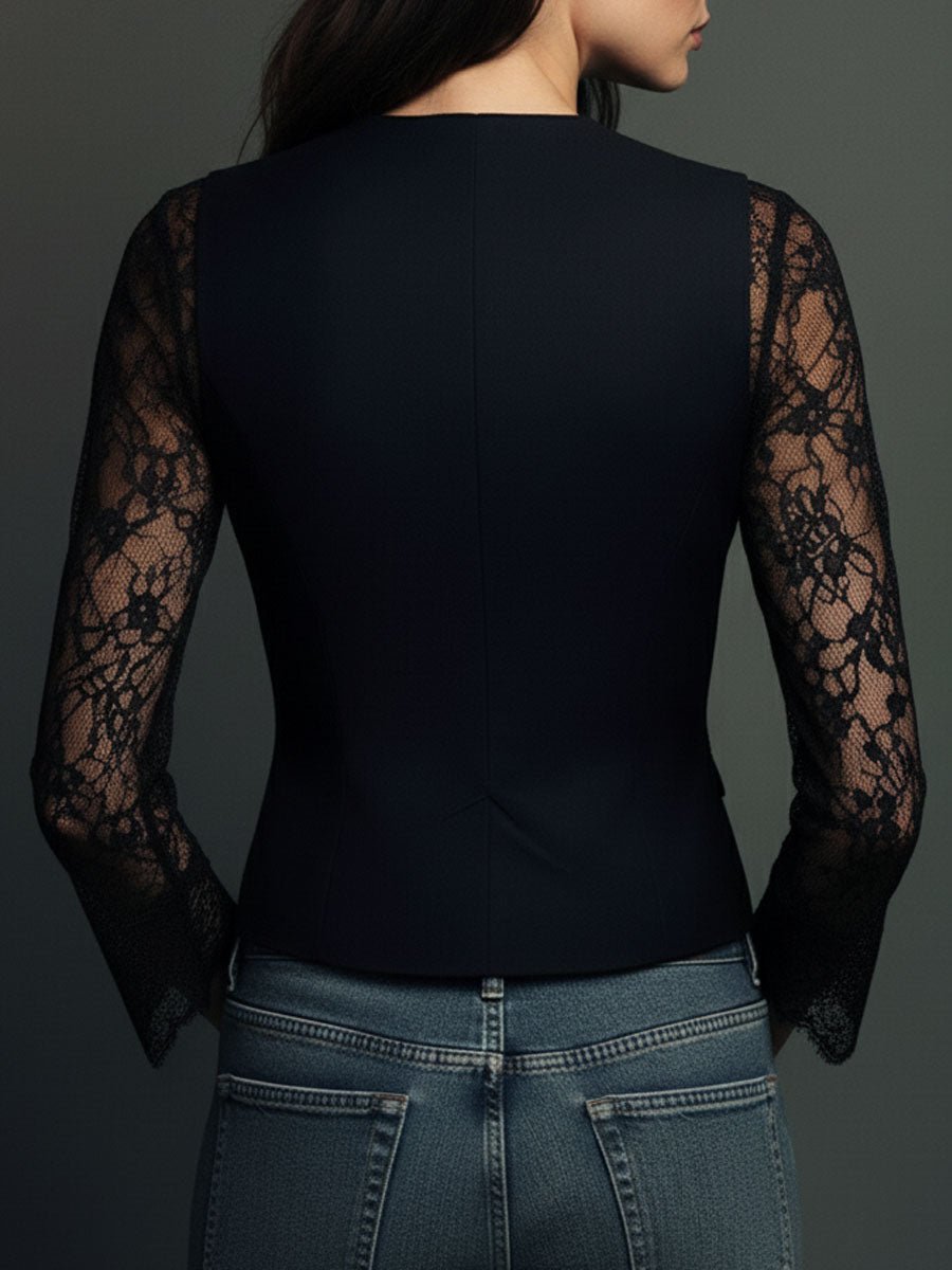Damen Raffinierter Blazer mit Spitzenärmeln