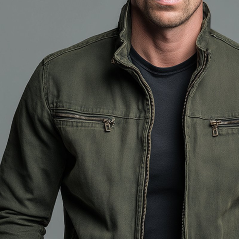 Herren Lässiger Baumwoll-Blouson