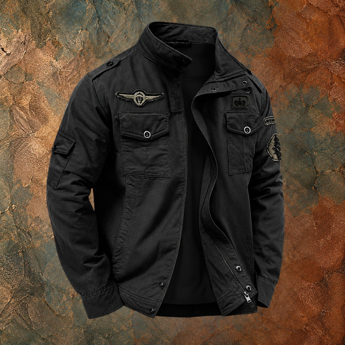 Herren Lässige Hemdjacke mit Cargotaschen