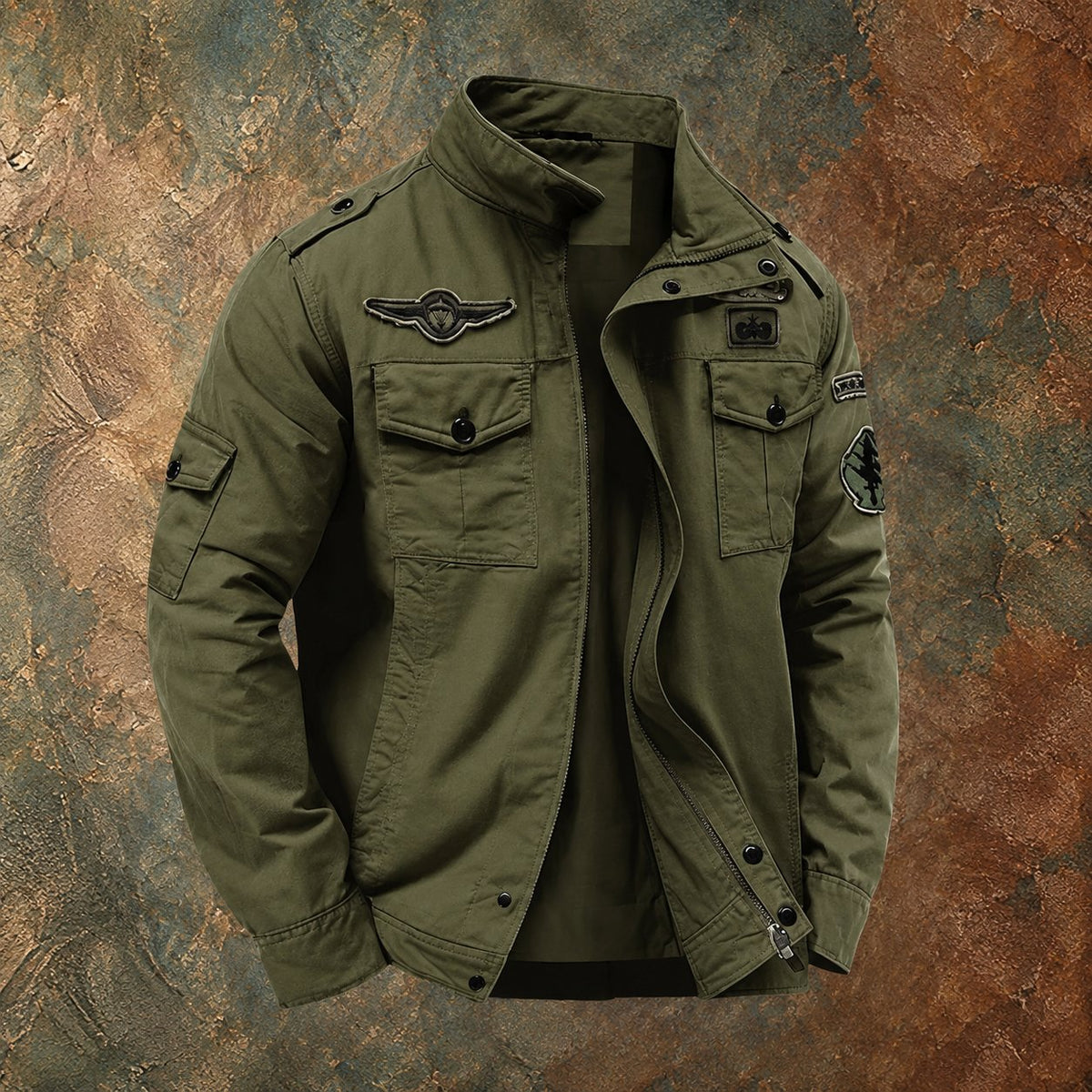 Herren Lässige Hemdjacke mit Cargotaschen