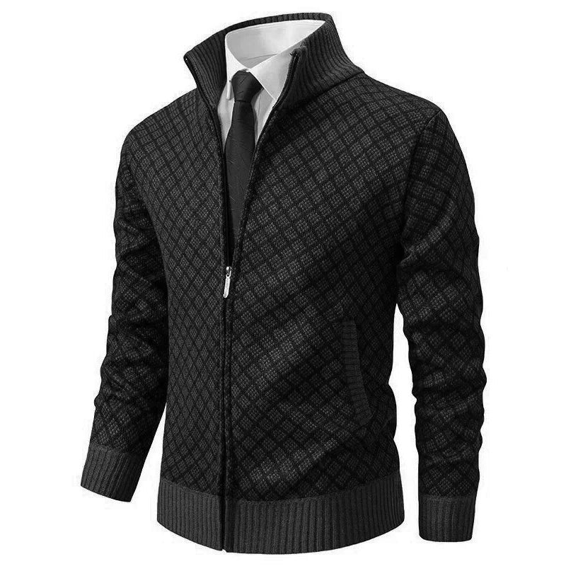 Herren Strickjacke mit Stehkragen