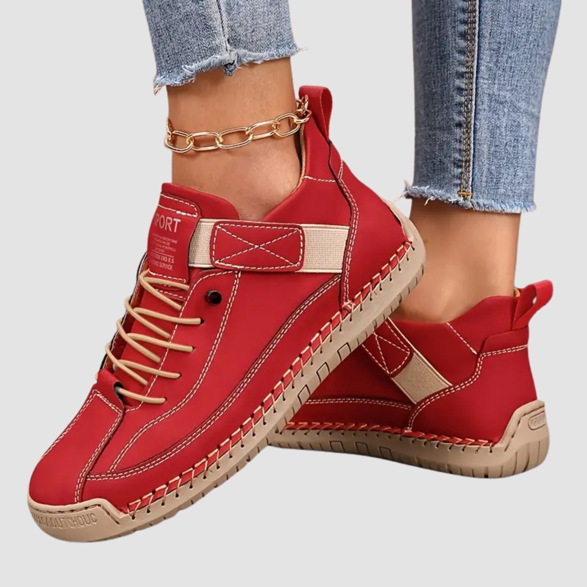 Damen Orthopädischer Sneaker in Lederoptik