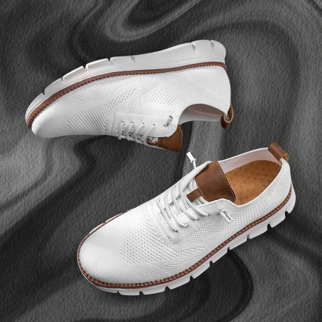 Herren Strick-Sneaker mit Lederoptik-Ferse