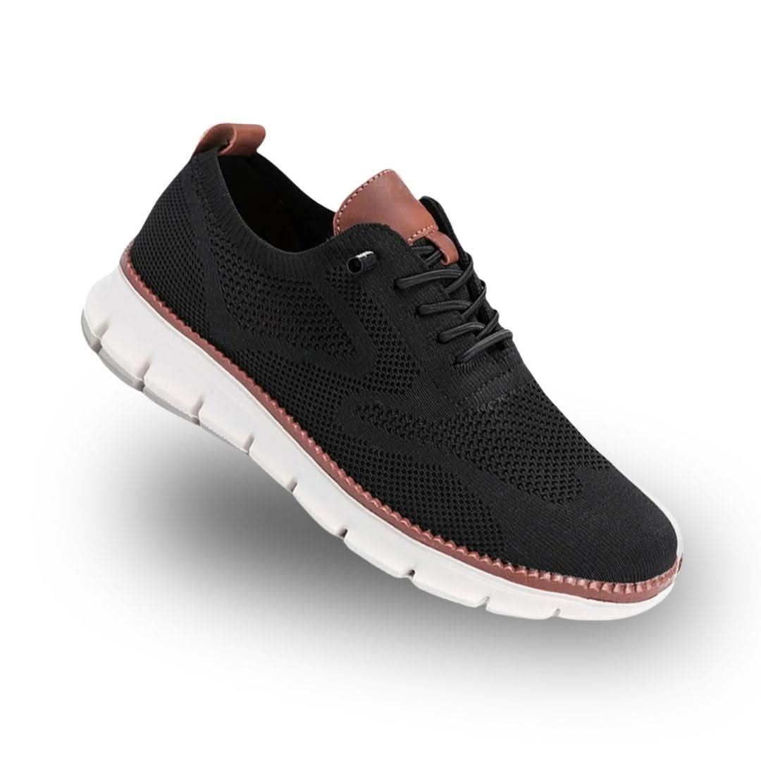 Herren Strick-Sneaker mit Lederoptik-Ferse