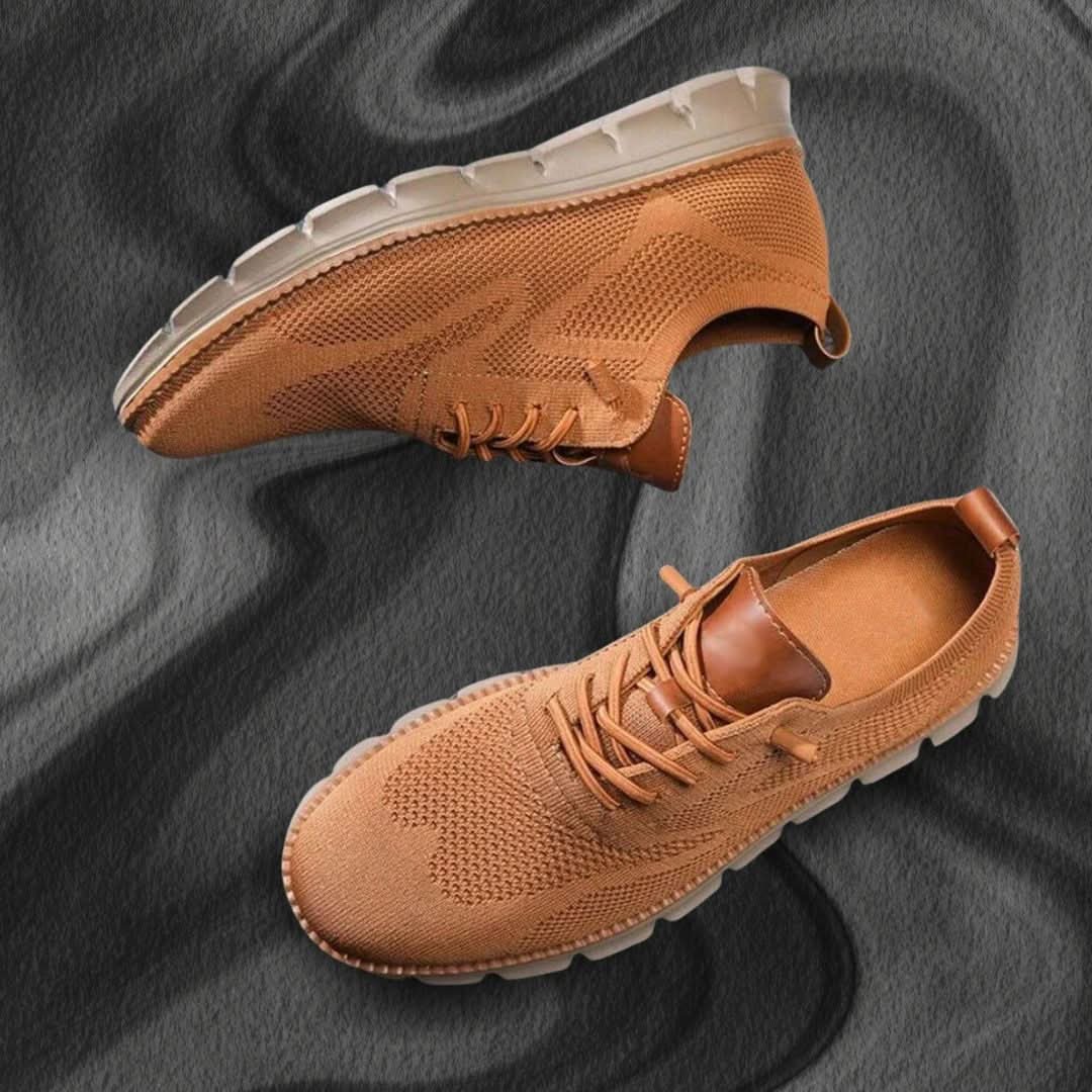 Herren Strick-Sneaker mit Lederoptik-Ferse