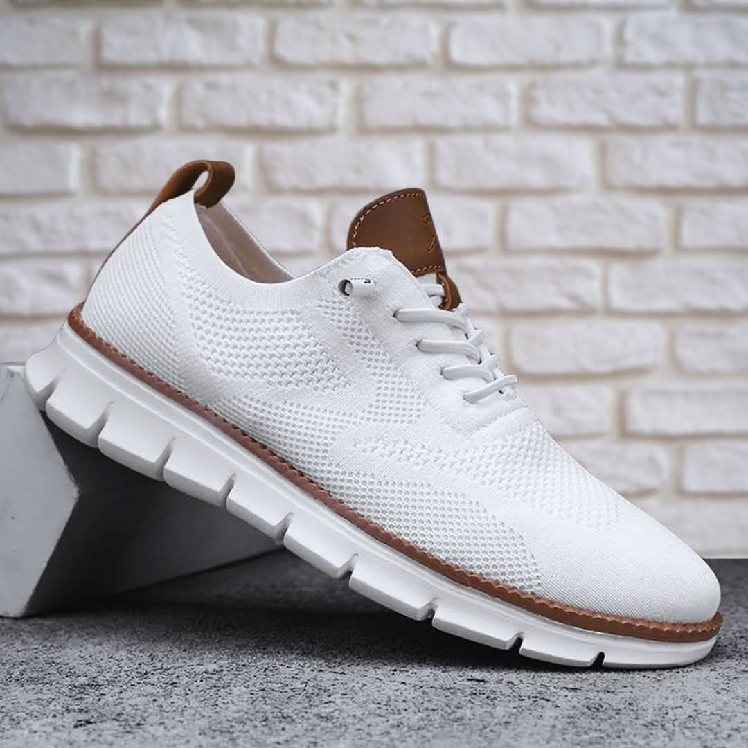 Herren Strick-Sneaker mit Lederoptik-Ferse