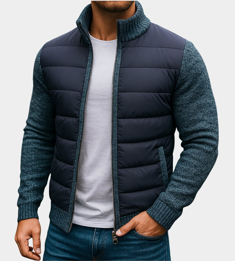 Herren Sportliche Steppjacke mit Strickärmeln