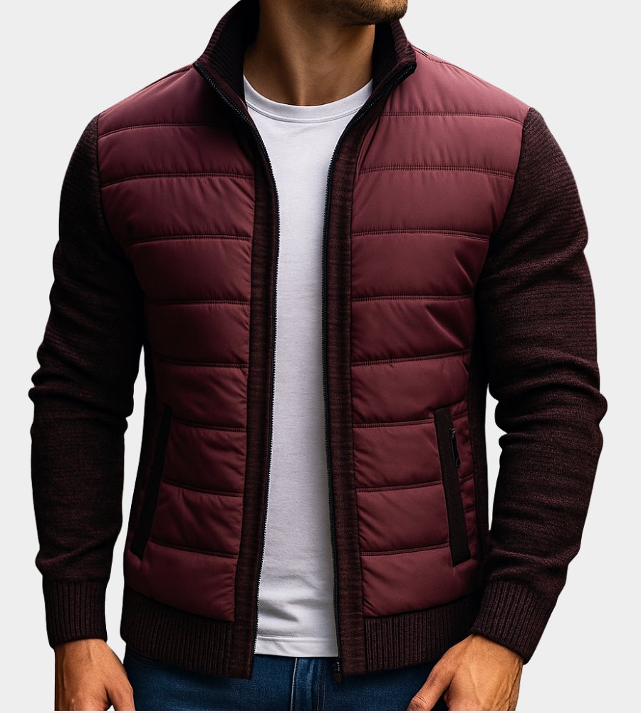 Herren Sportliche Steppjacke mit Strickärmeln