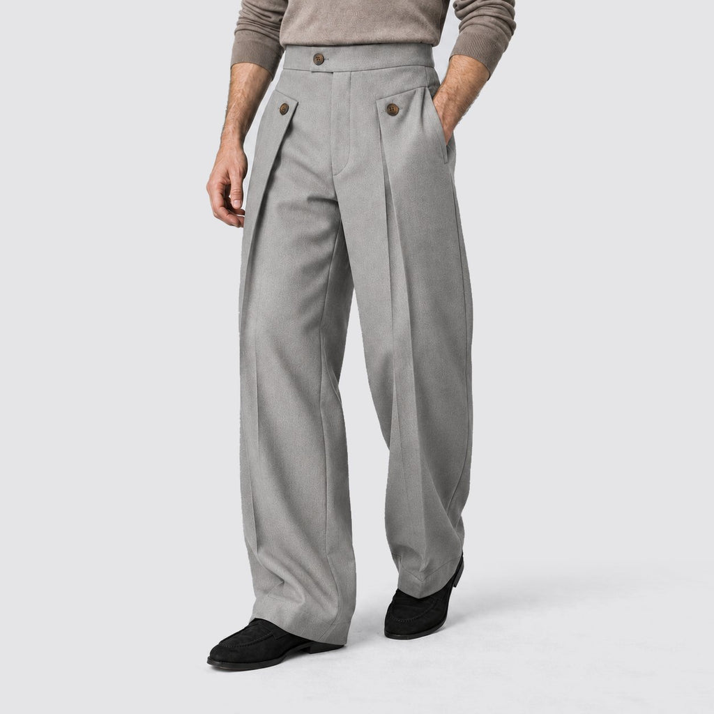 Herren Bundfaltenhose mit weitem Beinschnitt