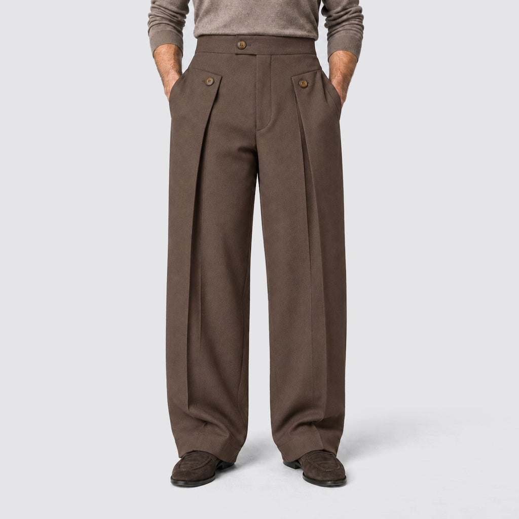 Herren Bundfaltenhose mit weitem Beinschnitt