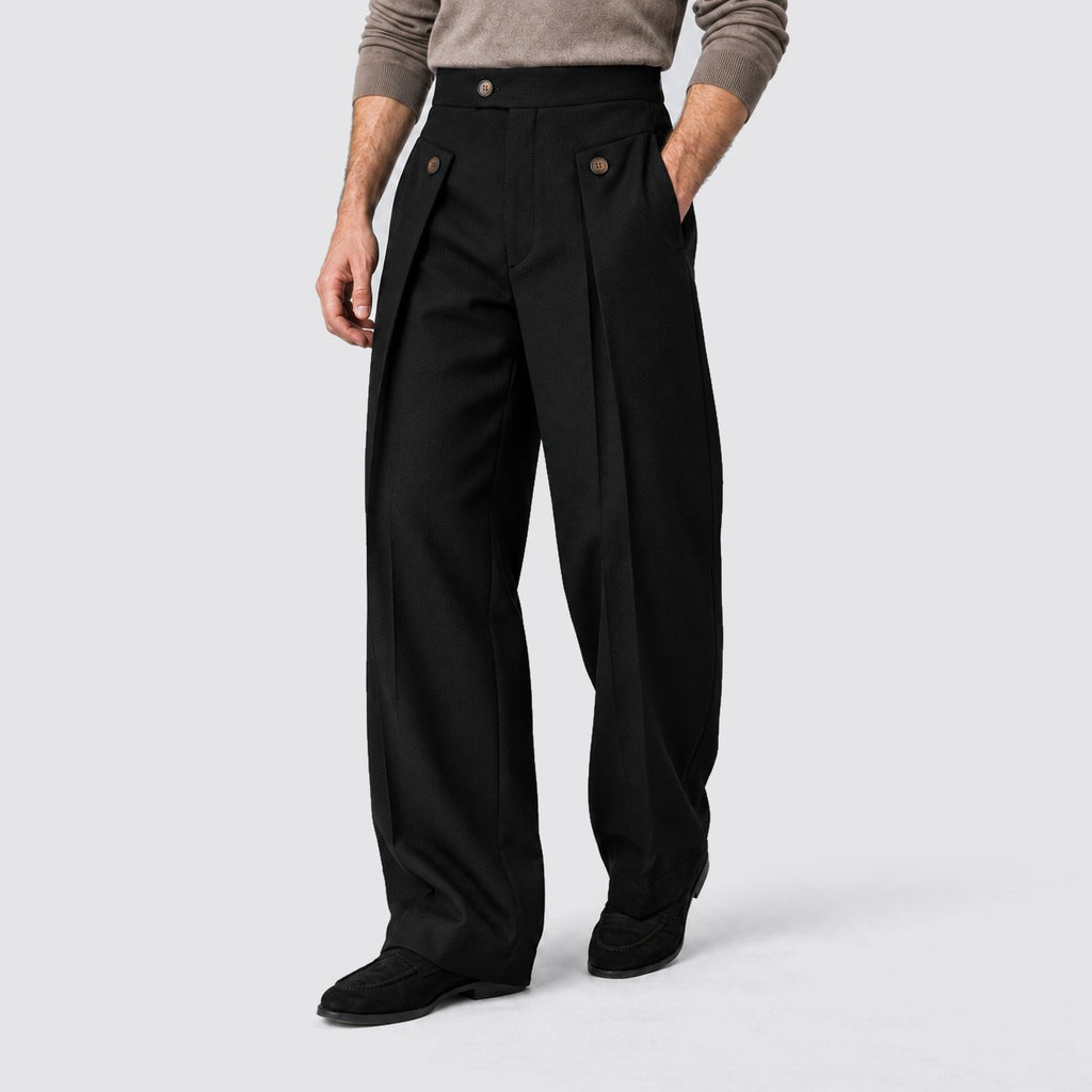 Herren Bundfaltenhose mit weitem Beinschnitt