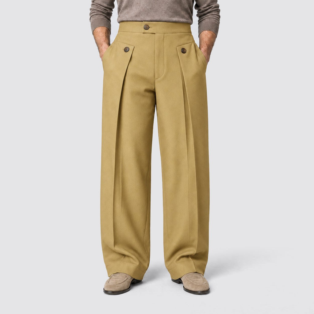 Herren Bundfaltenhose mit weitem Beinschnitt