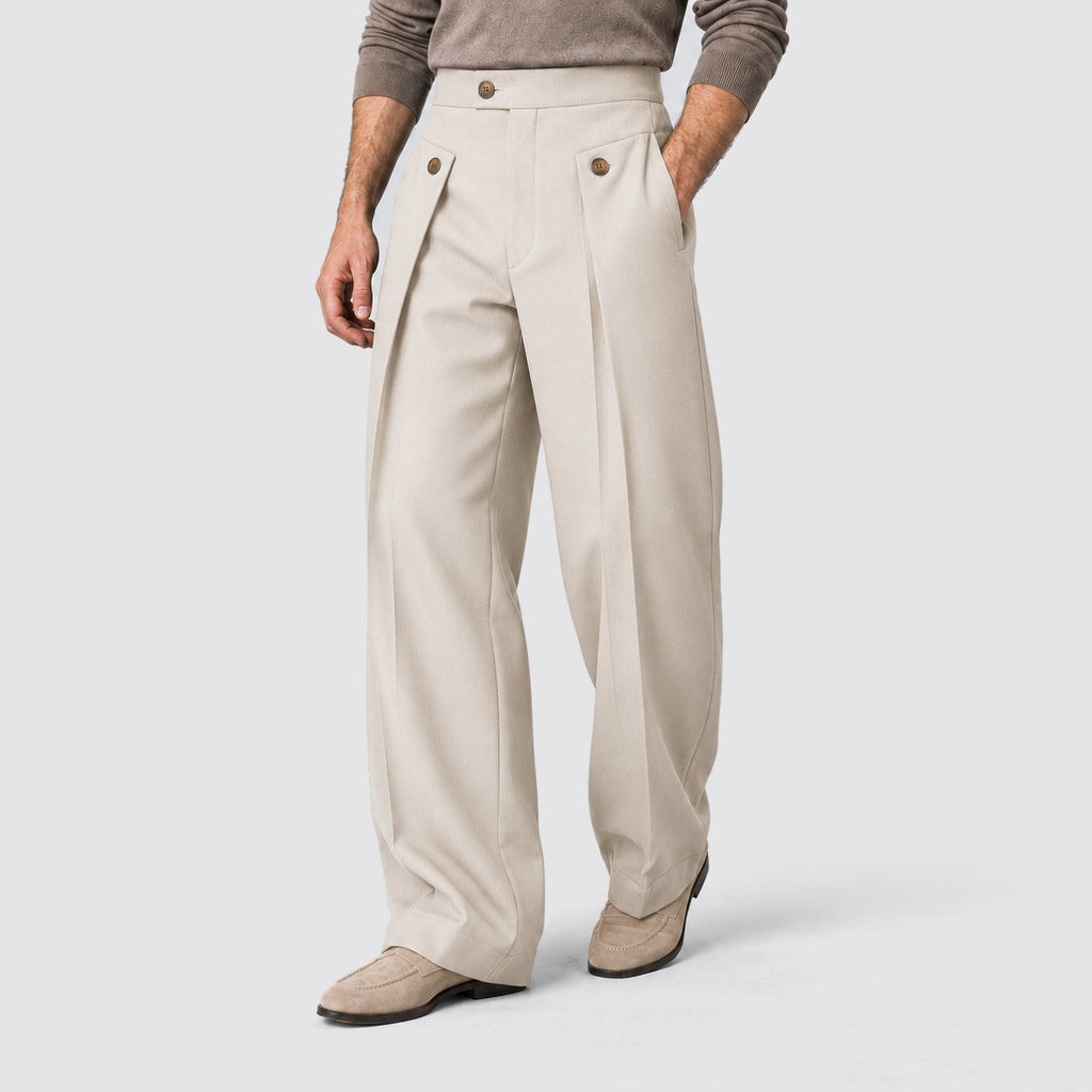 Herren Bundfaltenhose mit weitem Beinschnitt