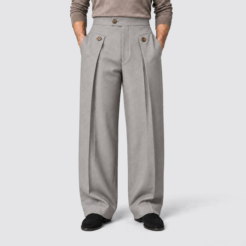 Herren Bundfaltenhose mit weitem Beinschnitt