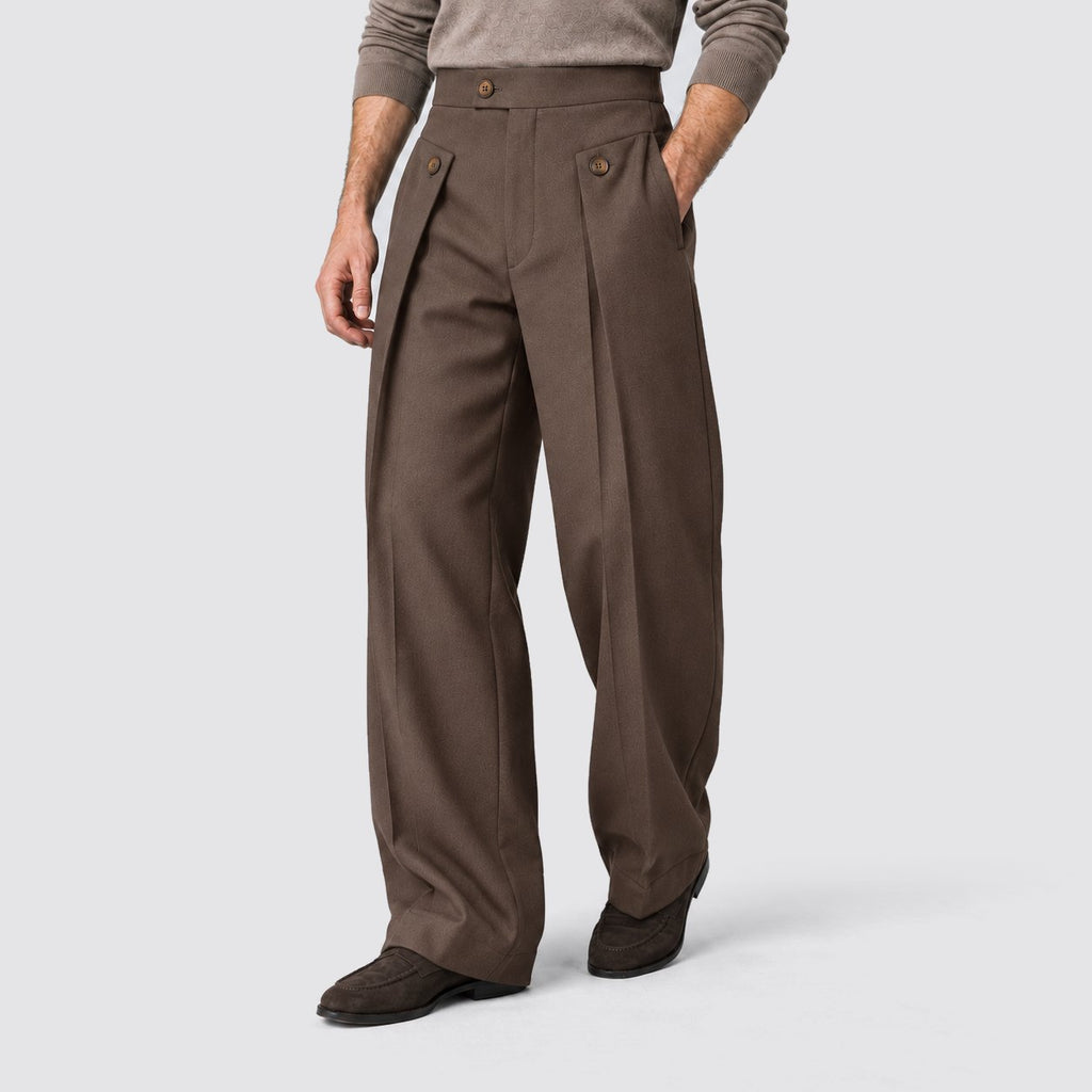 Herren Bundfaltenhose mit weitem Beinschnitt