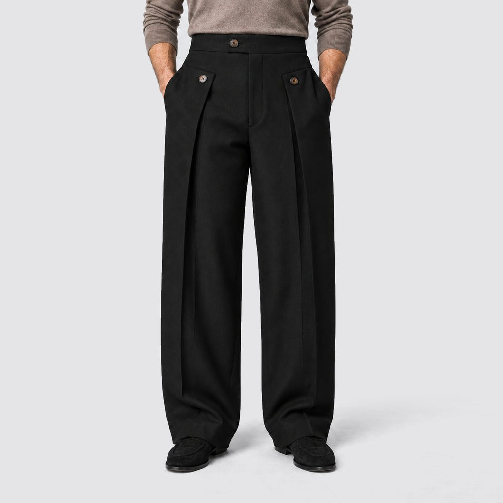 Herren Bundfaltenhose mit weitem Beinschnitt