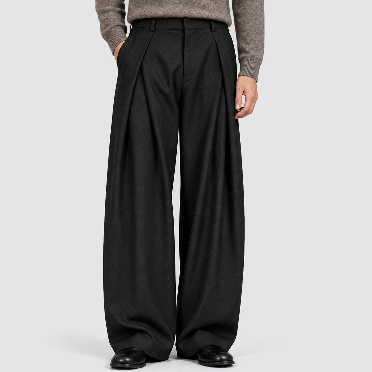 Herren Bundfaltenhose mit Hoher Taille