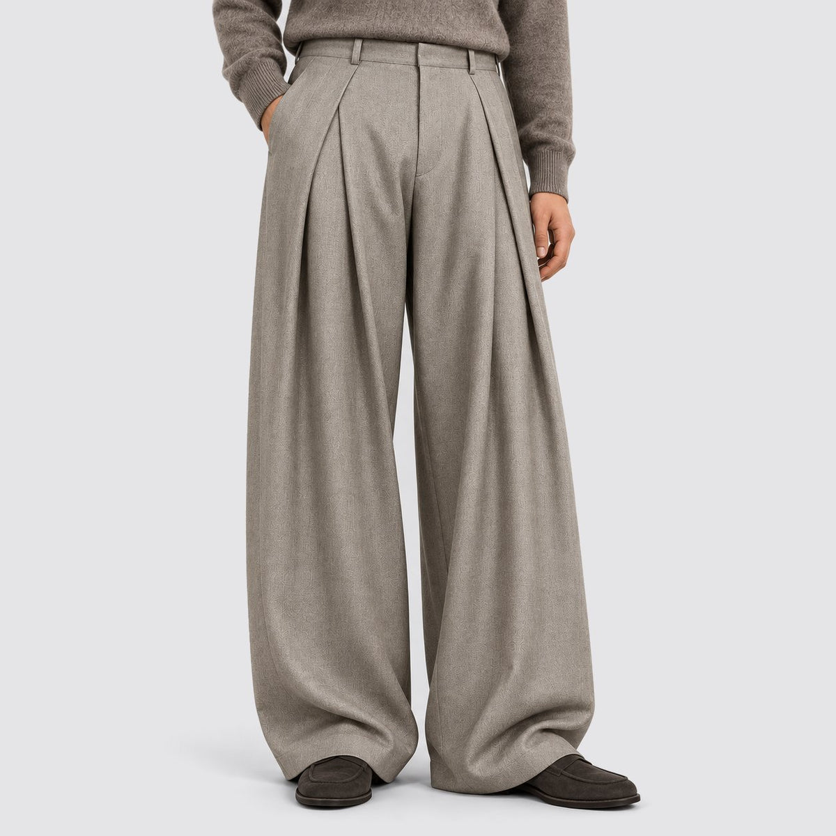 Herren Bundfaltenhose mit Hoher Taille