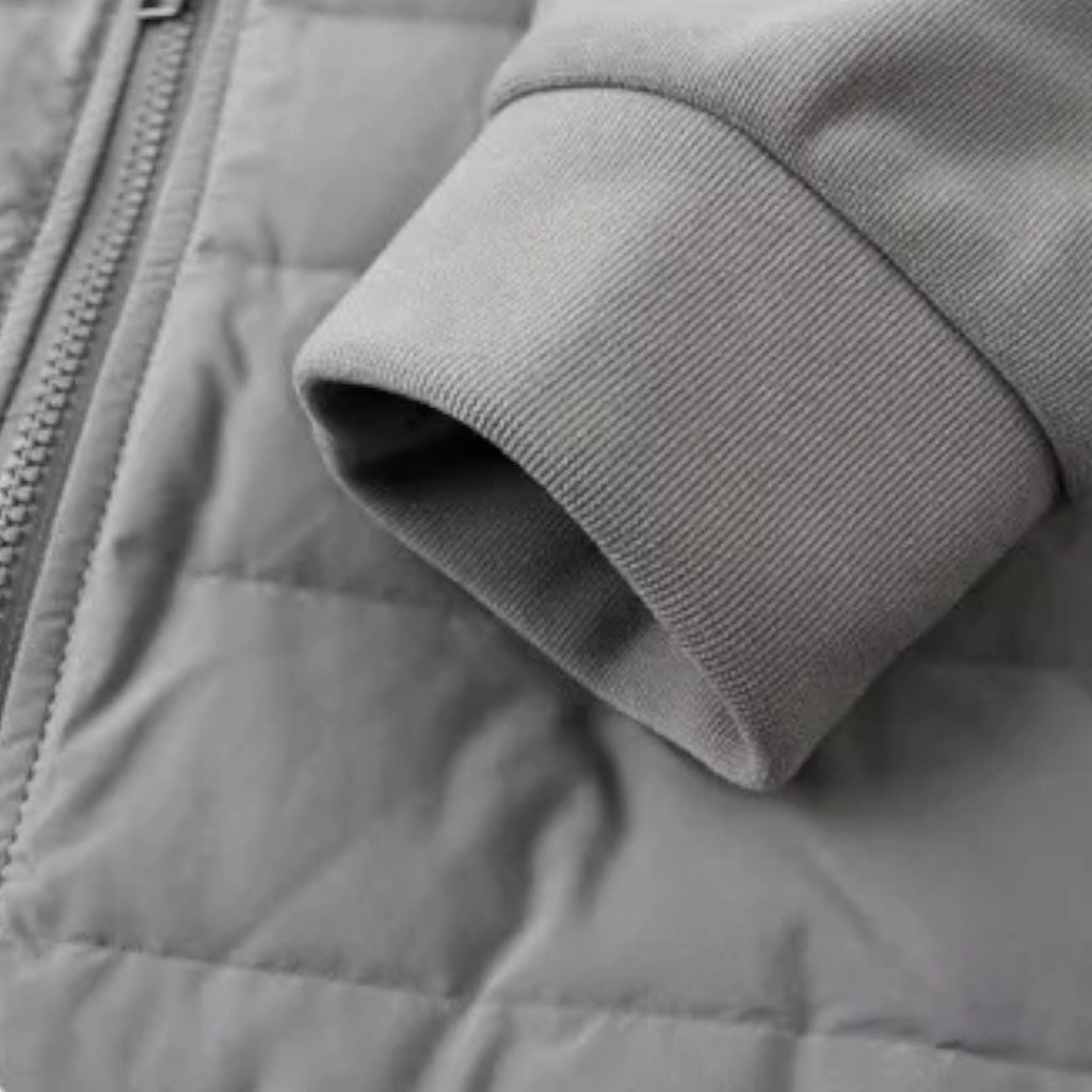 Herren Daunenjacke mit Kapuze und Sweat-Ärmeln