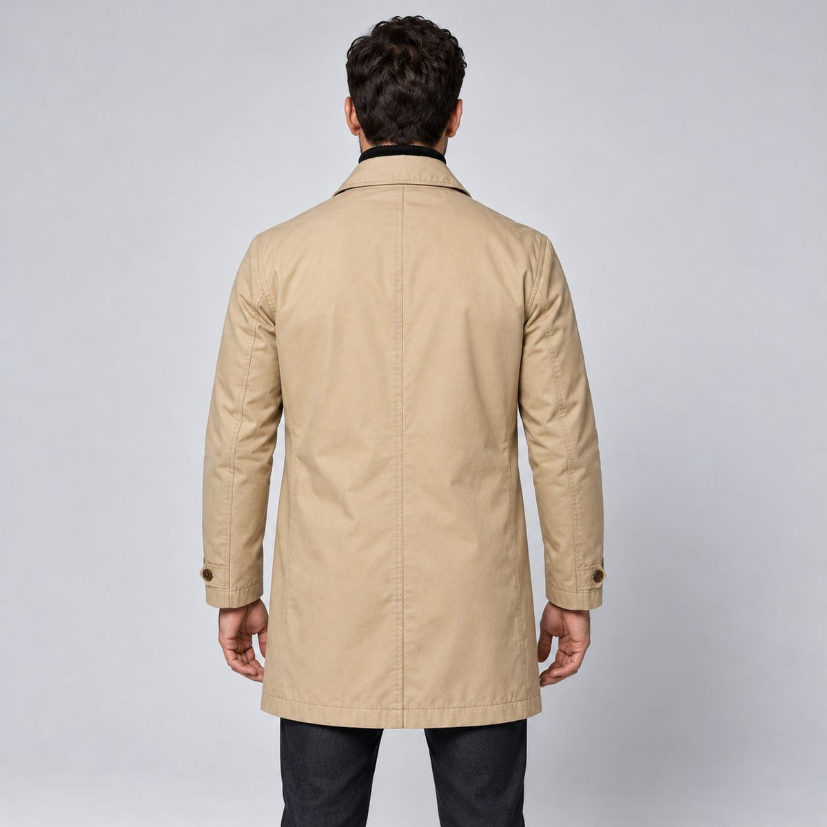 Herren Mantel mit Knopfleiste und Stepp-Futter