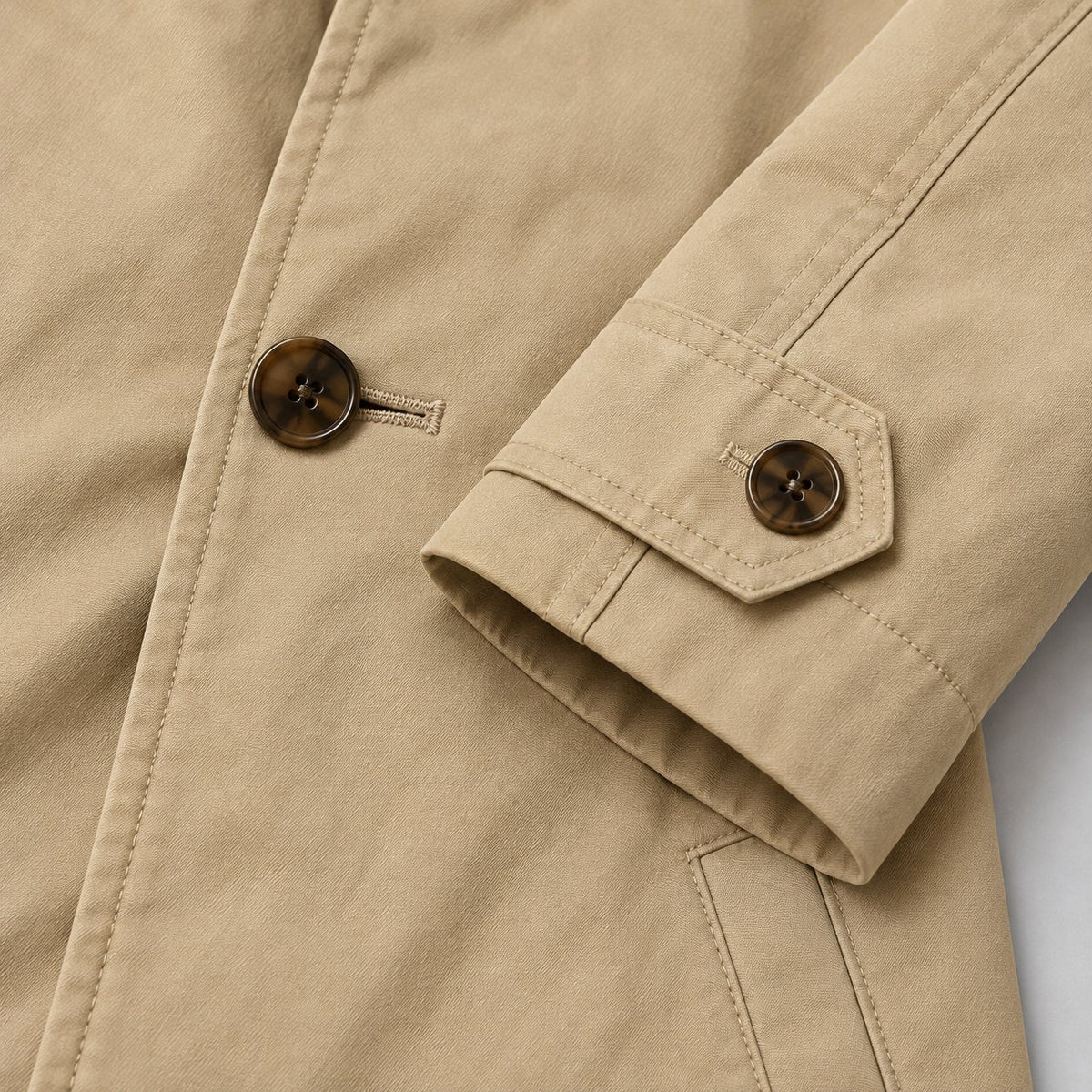 Herren Mantel mit Knopfleiste und Stepp-Futter