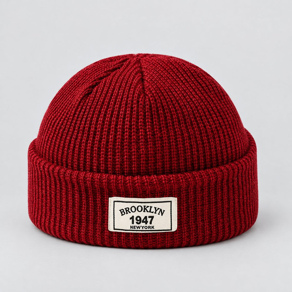 Herren Rippstrick-Beanie mit Umschlagbund