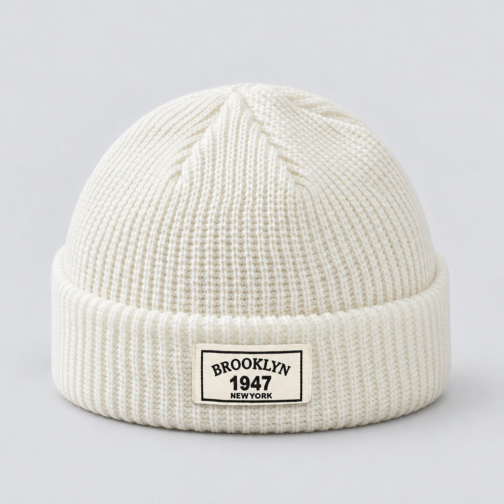 Herren Rippstrick-Beanie mit Umschlagbund